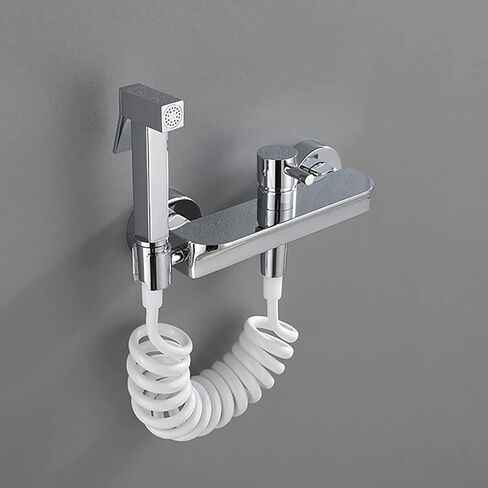 طقم بخاخ محمول للمرحاض، مجموعة بخاخ حفاضات قماشية للحمام من النحاس الكروم مع ماء بارد وساخن، طقم بخاخ مرحاض مثبت على الحائط لاستحمام الحيوانات الأليفة، خرطوم من الفولاذ المقاوم للصدأ in Kuwait