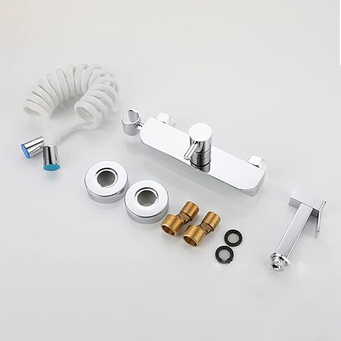 طقم بخاخ محمول للمرحاض، مجموعة بخاخ حفاضات قماشية للحمام من النحاس الكروم مع ماء بارد وساخن، طقم بخاخ مرحاض مثبت على الحائط لاستحمام الحيوانات الأليفة، خرطوم من الفولاذ المقاوم للصدأ in Kuwait