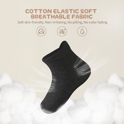 Non Slip Grip Ankle Baby Socks 12 Pack for Toddler Boys and Girls Kids,Infant Cute Cotton Baby Socks in Saudi Arabia