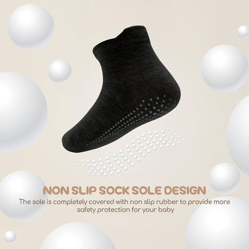 Non Slip Grip Ankle Baby Socks 12 Pack for Toddler Boys and Girls Kids,Infant Cute Cotton Baby Socks in Saudi Arabia