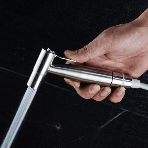 مجموعة أدوات رش يدوية للمرحاض، دش محمول، بخاخ حفاضات من القماش الإسلامي متوافق مع الغسيل الخلفي - 304 رفيق المرحاض من الفولاذ المقاوم للصدأ، مسدس رش عالي الضغط، صنبور تنظيف مضغوط C in Kuwait