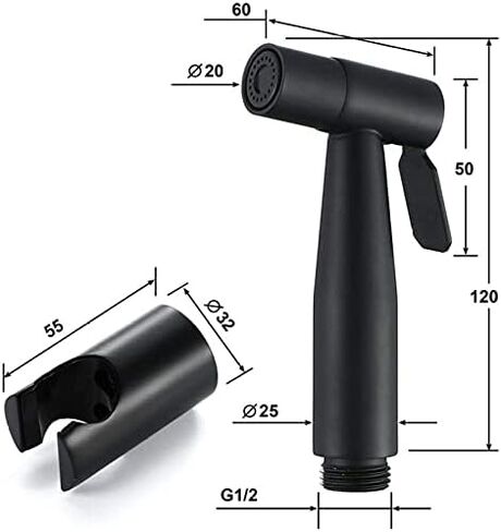 ToiletSprayer Premium Black Stainless Steel Bathroom HandheldToilet Sprayer - Shattaf Sprayer Best Used for Personal Hygiene and Potty Toilet Spray - Perfec in Kuwait