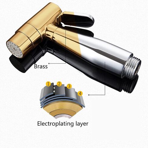 بخاخ محمول للحمام للحمام، بخاخ محمول للمرحاض النحاسي، بخاخ حفاضات قماش للأطفال للمياه الساخنة والباردة، صنبور محمول مع خرطوم للغسيل الأنثوي، غسيل الحيوانات الأليفة، كل (خرطوم 3 متر) in Kuwait
