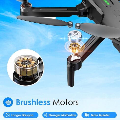Drone with Camera, 1080P FPV Foldable Drone with Brushless Motor, One Key Take Off/Land, Altitude Hold, 360° Flip, Gravity Control, 2 Batteries, 3 Speeds Mini Drones for Kids Beginners in Saudi Arabia