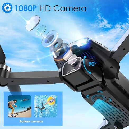 Drone with Camera, 1080P FPV Foldable Drone with Brushless Motor, One Key Take Off/Land, Altitude Hold, 360° Flip, Gravity Control, 2 Batteries, 3 Speeds Mini Drones for Kids Beginners in Saudi Arabia