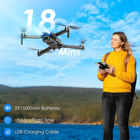Drone with Camera, 1080P FPV Foldable Drone with Brushless Motor, One Key Take Off/Land, Altitude Hold, 360° Flip, Gravity Control, 2 Batteries, 3 Speeds Mini Drones for Kids Beginners in Saudi Arabia