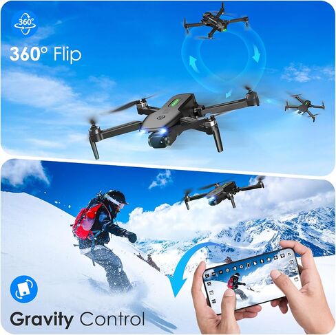 Drone with Camera, 1080P FPV Foldable Drone with Brushless Motor, One Key Take Off/Land, Altitude Hold, 360° Flip, Gravity Control, 2 Batteries, 3 Speeds Mini Drones for Kids Beginners in Saudi Arabia