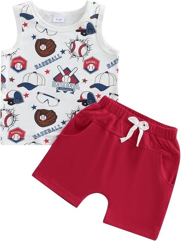 One opening 6M-4T Baby Boy Shorts Set Holiday Outfit Coco Tree Sleeveless T Shirt Tees Tank Tops Shorts Kids Summer Clothes in Saudi Arabia
