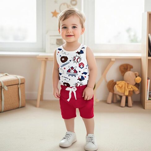 One opening 6M-4T Baby Boy Shorts Set Holiday Outfit Coco Tree Sleeveless T Shirt Tees Tank Tops Shorts Kids Summer Clothes in Saudi Arabia