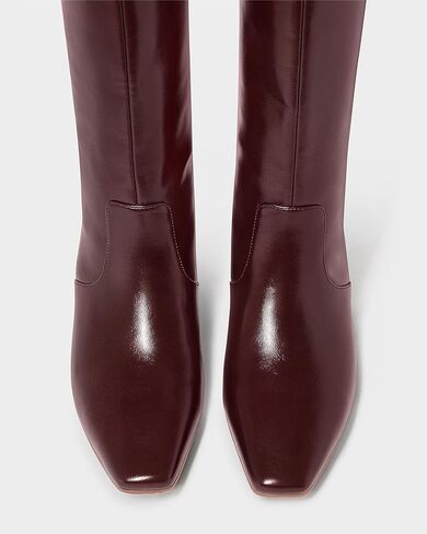 MUCCCUTE حذاء برقبة للركبة النساء أحذية طويلة أشار تو هريرة الكعوب الجانب سستة الراحة الخريف أحذية طويلة in Kuwait