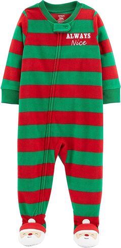 Carter's 2T-4T Toddler Boys Always Nice Santa Footed Sleep & Play, Stripe (2T) in Saudi Arabia