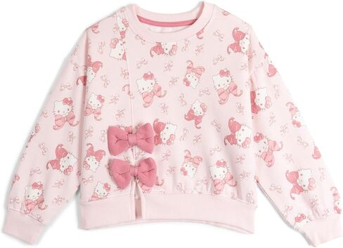 Hello Kitty Girls بلوفر صوف منسدل الكتف وتنورة للأطفال الصغار إلى مقاسات الأطفال الكبار (2T - 10-12) in Kuwait