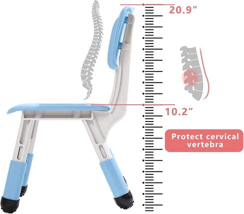 Adjustable Kid Chairs Indoor 3 Level Adjustable Suitable for Children Age 2-6. Maximum load-bearing 220LBS Suitable for Family Classroom and Nursery Child Seat Set (2-Pack-Blue) in Saudi Arabia