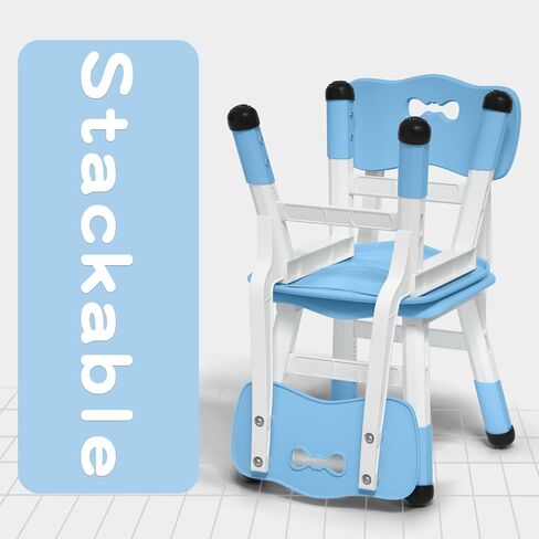 Adjustable Kid Chairs Indoor 3 Level Adjustable Suitable for Children Age 2-6. Maximum load-bearing 220LBS Suitable for Family Classroom and Nursery Child Seat Set (2-Pack-Blue) in Saudi Arabia