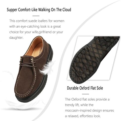 أحذية BEAUSEEN النسائية Penny Loafers سهلة الارتداء، أحذية بدون كعب مريحة من الجلد السويدي مناسبة للعمل الكاجوال، مكتب العمل، المشي اليومي in Kuwait