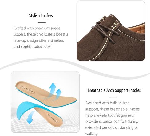 أحذية BEAUSEEN النسائية Penny Loafers سهلة الارتداء، أحذية بدون كعب مريحة من الجلد السويدي مناسبة للعمل الكاجوال، مكتب العمل، المشي اليومي in Kuwait