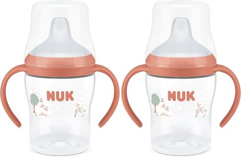 كوب NUK Perfect Match Learner، سعة 5 أونصة، عبوتان - فوهة شرب ناعمة، مقابض سهلة الإمساك، خالية من مادة BPA، كوب مضاد للانسكاب in Saudi Arabia