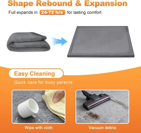 Ultra Soft Baby Play Mat for Floor, 50"x50" Playpen Mat, 1.3" Thick Memory Foam, Non-Slip Tummy Time Mat for Infants, Toddlers, and Kids – Water-Repellent Coral Velvet, Easy Care in Saudi Arabia