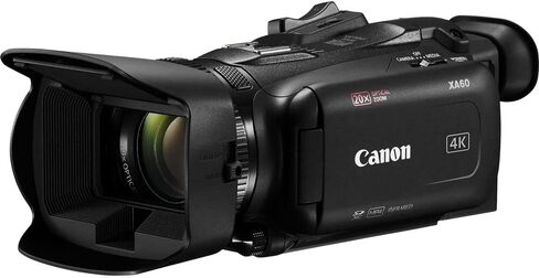 كاميرا الفيديو Canon XA60 Professional UHD 4K (5733C002) + شاشة 4K + ميكروفون احترافي + بطاقة 2 × 64 جيجابايت + 2 × بطارية + شاحن + مجموعة مرشح + حامل ثلاثي القوائم احترافي + حقيبة + ضوء LED + المزيد (متجدد) in Kuwait