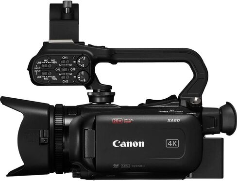 كاميرا الفيديو Canon XA60 Professional UHD 4K (5733C002) + شاشة 4K + ميكروفون احترافي + بطاقة 2 × 64 جيجابايت + 2 × بطارية + شاحن + مجموعة مرشح + حامل ثلاثي القوائم احترافي + حقيبة + ضوء LED + المزيد (متجدد) in Kuwait
