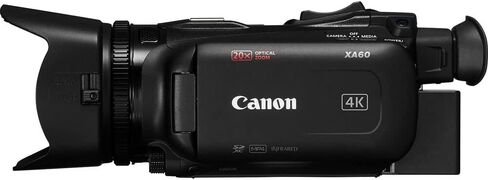 كاميرا الفيديو Canon XA60 Professional UHD 4K (5733C002) + شاشة 4K + ميكروفون احترافي + بطاقة 2 × 64 جيجابايت + 2 × بطارية + شاحن + مجموعة مرشح + حامل ثلاثي القوائم احترافي + حقيبة + ضوء LED + المزيد (متجدد) in Kuwait