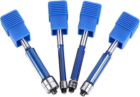 Professional 4Pcs Flush Trim Router Bit Set with Double Bearings Straight Cut, Premium Alloy Head, Includes Box for Home & Professional Carpentry in Saudi Arabia