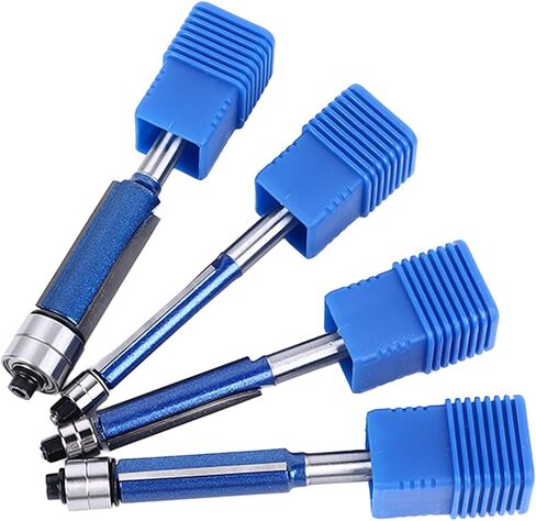 Professional 4Pcs Flush Trim Router Bit Set with Double Bearings Straight Cut, Premium Alloy Head, Includes Box for Home & Professional Carpentry in Saudi Arabia