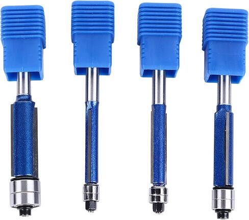 Professional 4Pcs Flush Trim Router Bit Set with Double Bearings Straight Cut, Premium Alloy Head, Includes Box for Home & Professional Carpentry in Saudi Arabia