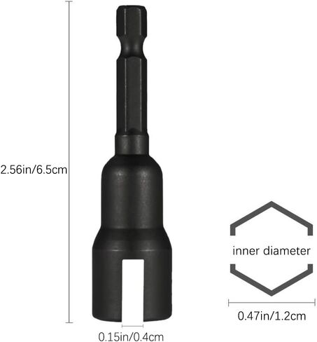 2-Piece Wing Nut Drill Bit Set, Slot Wing Nuts Drill Bit Socket, 1/4" Hex Shank for Panel Nuts, Screws & Bolts（Black） in Saudi Arabia