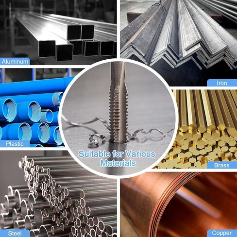 2-Pack M6x1mm Metric Spiral Flute Thread Tap, HSS Titanium Coated Right Hand Threading Tap Screw for Drilling/Milling Machines/CNC Machine Tools, Tapping Tool in Kuwait