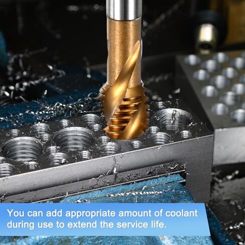 2-Pack M6x1mm Metric Spiral Flute Thread Tap, HSS Titanium Coated Right Hand Threading Tap Screw for Drilling/Milling Machines/CNC Machine Tools, Tapping Tool in Kuwait