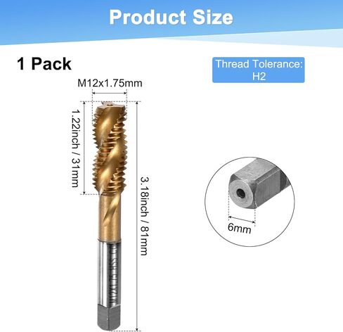 M14x2mm متري موضوع الحنفية، HSS التيتانيوم المغلفة 88mm طول دوامة الناي اليد اليمنى موضوع المسمار التنصت أداة للحفر / آلات الطحن / أدوات آلة CNC in Saudi Arabia