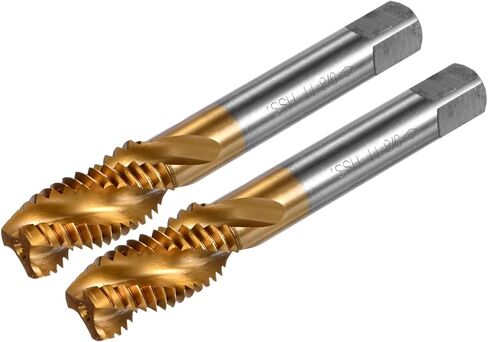 2-Pack 5/32-32 UNC Spiral Flute Thread Tap, HSS Titanium Coated Right Hand Threading Tap Screw for Drilling/Milling Machines/CNC Machine Tools, Tapping Tool in Kuwait
