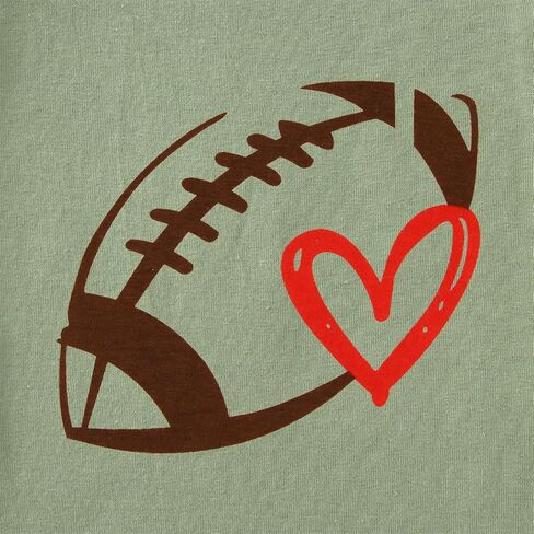 Ritatte Infant Baby Boy Girl Football Onesie Funny Football Heart Graphic Romper Bodysuits Cute Game Day Long Sleeve Outfit in Saudi Arabia