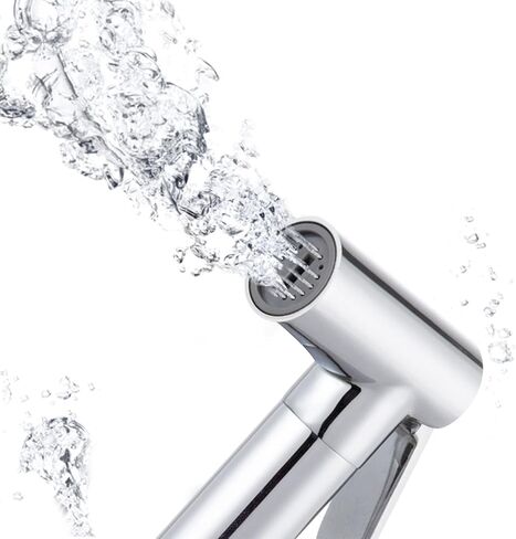 بخاخ محمول للمرحاض، بخاخ مرحاض محمول على الحائط، بخاخ حفاضات من القماش، مع محول صمام T نحاسي وخرطوم زنبركي قابل للسحب، لتنظيف المطبخ والمرحاض، كروم in Kuwait