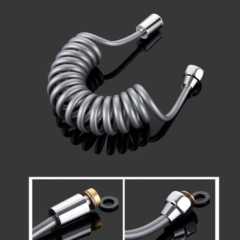 بخاخ محمول للمرحاض، بخاخ مرحاض محمول على الحائط، بخاخ حفاضات من القماش، مع محول صمام T نحاسي وخرطوم زنبركي قابل للسحب، لتنظيف المطبخ والمرحاض، كروم in Kuwait