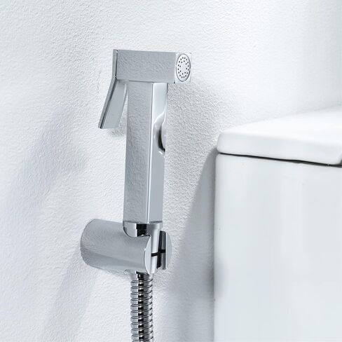 HandheldSprayer Brass Baby Cloth Diaper Sprayer Portable Square Hand Held ToiletSprayer Head withHose and Bracket, for Feminine Wash, Pet Washing,Black(Titanium Gold) in Kuwait