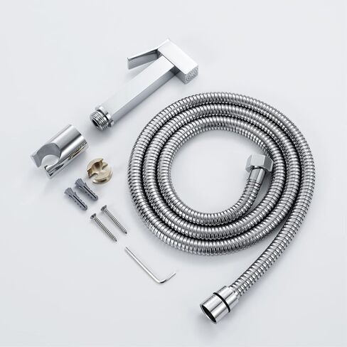 HandheldSprayer Brass Baby Cloth Diaper Sprayer Portable Square Hand Held ToiletSprayer Head withHose and Bracket, for Feminine Wash, Pet Washing,Black(Titanium Gold) in Kuwait