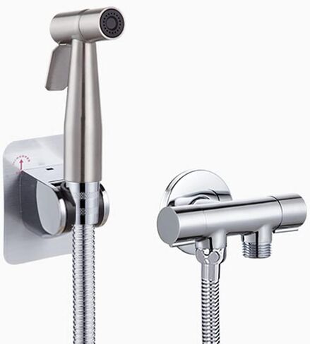 بخاخ محمول للمرحاض، بخاخ حفاضات من قماش الكروم للمرحاض، رأس بخاخ للمرحاض محمول باليد مع خرطوم ودعامة، للغسيل الأنثوي، وغسيل الحيوانات الأليفة، B(A) in Kuwait