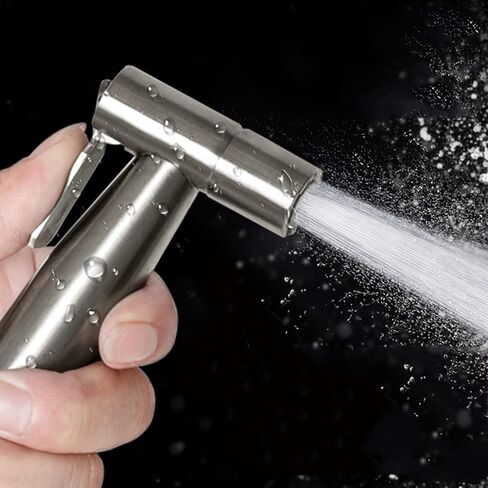 بخاخ محمول للمرحاض، بخاخ حفاضات من قماش الكروم للمرحاض، رأس بخاخ للمرحاض محمول باليد مع خرطوم ودعامة، للغسيل الأنثوي، وغسيل الحيوانات الأليفة، B(A) in Kuwait