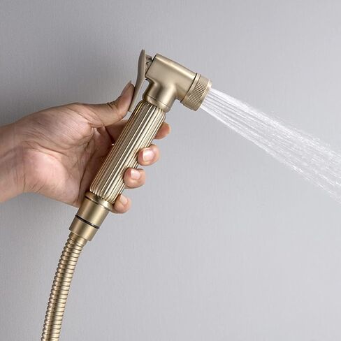 Sprayer Brass HandheldToilet Sprayer Portable Baby Cloth Diaper Sprayer for Hot and Cold Water PortableFaucet withHose for Feminine Wash Easy to Install,Gray(Gris) in Kuwait