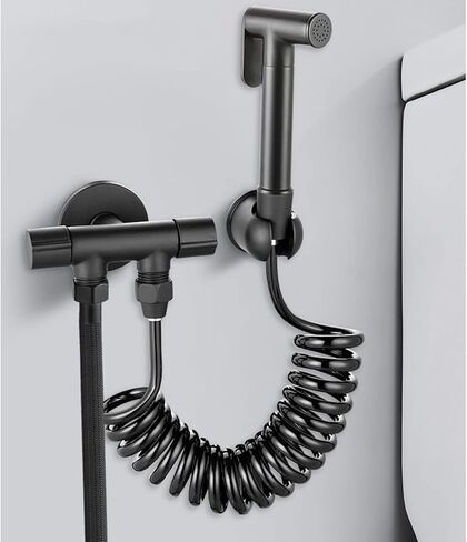 بخاخ محمول أسود للمرحاض النحاسي لحفاضات الأطفال، رأس رش المرحاض المحمول باليد مع خرطوم ودعامة، للغسيل الأنثوي، وغسيل الحيوانات الأليفة، خرطوم 3 متر (خرطوم 2 متر) in Kuwait