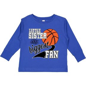 inktastic Little Sister and Biggest Fan- Basketball Toddler Long Sleeve T-Shirt in Kuwait