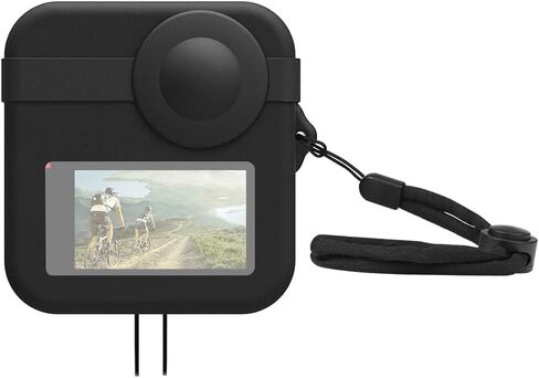 for GoPro Max Dual Lens Caps Case + Body Silicone Protective Case(Black) in Saudi Arabia