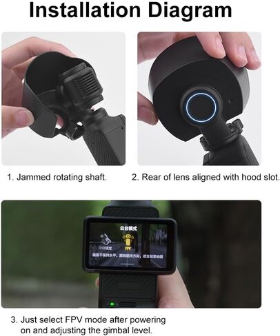 for DJI OSMO Pocket 3 Sunshade Lens Protective Cover Hood (Black) in Saudi Arabia