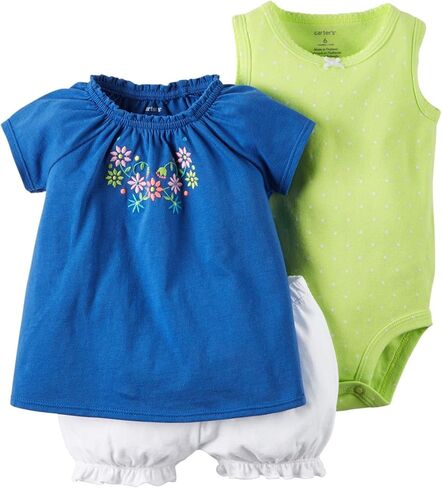 Carter's baby-girls Girl Diaper Cover Set Blue Multi Embroidery in Saudi Arabia