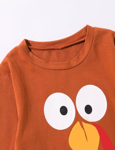 Toddler Boy Girls Thanksgiving Shirt Turkey Drop Long Sleeve Kids Thanksgiving Shirt in Saudi Arabia