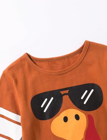 Toddler Boy Girls Thanksgiving Shirt Turkey Drop Long Sleeve Kids Thanksgiving Shirt in Saudi Arabia