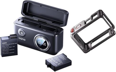 llano 18W Dual-Slot LED Display Charger with 2×1950mAh Batteries + Protective Aluminum Cage, Safe, Compact & Travel-Ready in Saudi Arabia
