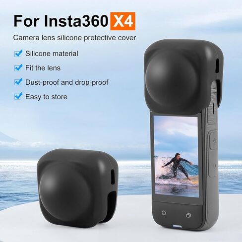 for Insta360 X4 / X5 Silicone Protective Lens Cover (Black) in Saudi Arabia